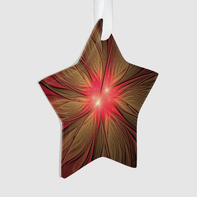 Red fansy fractal flower  ornament (Front)