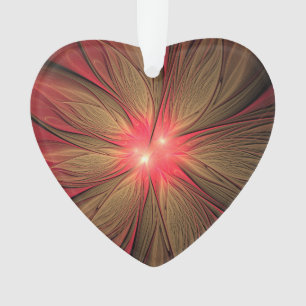Red fansy fractal flower ornament