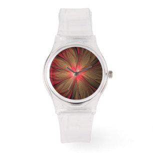 Red fansy fractal flower  watch