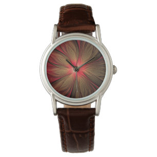 Red fansy fractal flower watch