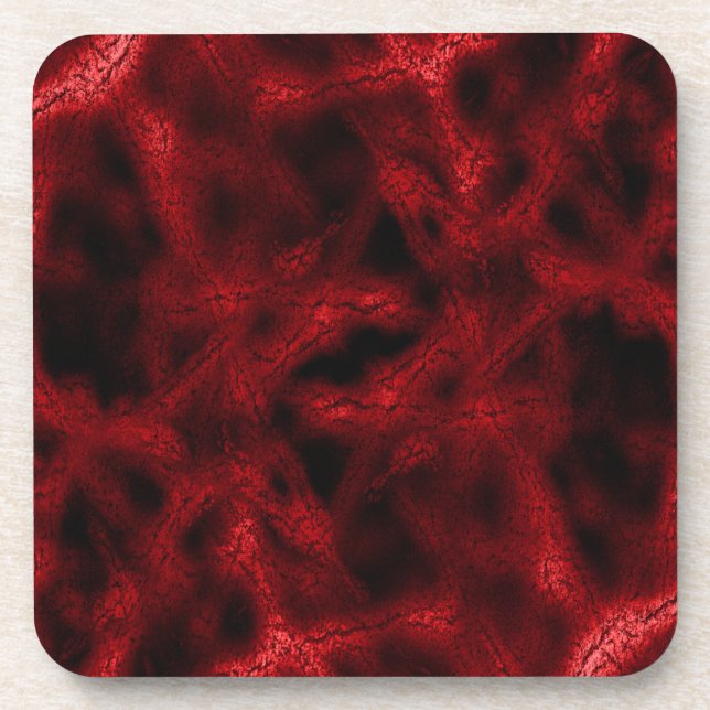 Red fantasy pattern coaster (Front)