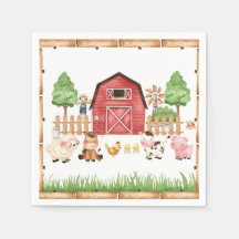 Red Farm Animals Baby Shower