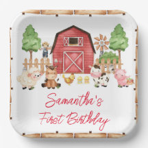 Red Farm Animals Birthday Party