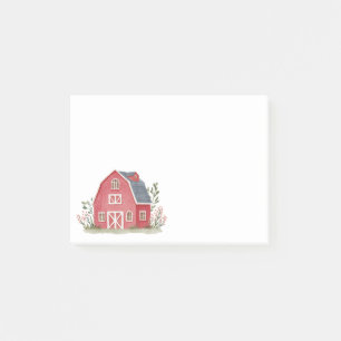 Red Farm Barnyard Modern Post-it Notes