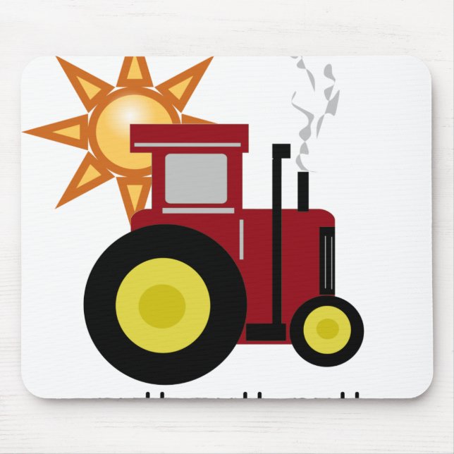 Red Farm Tractor Mouse Mat (Front)