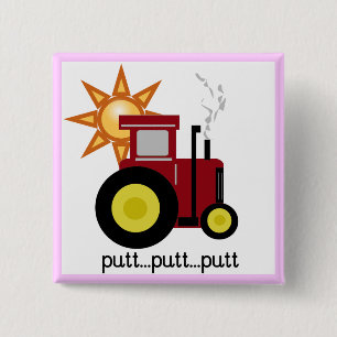 Red Farm Tractor T-shirts and Gifts 15 Cm Square Badge
