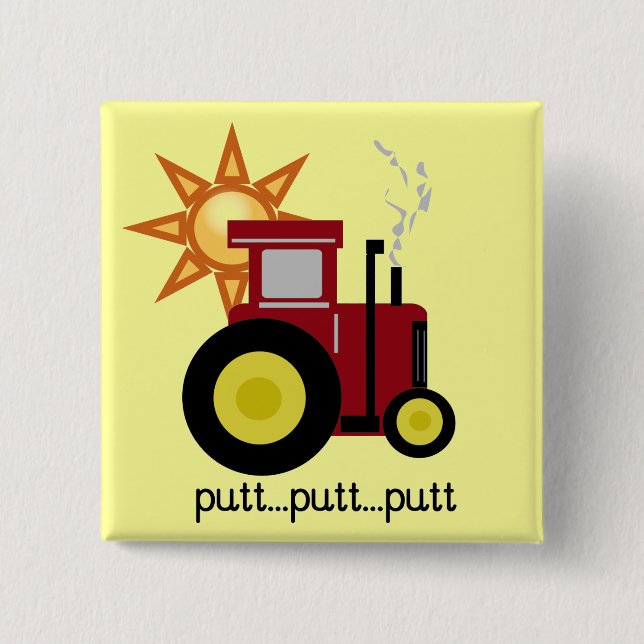 Red Farm Tractor T-shirts and Gifts 15 Cm Square Badge (Front)