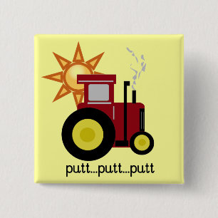 Red Farm Tractor T-shirts and Gifts 15 Cm Square Badge