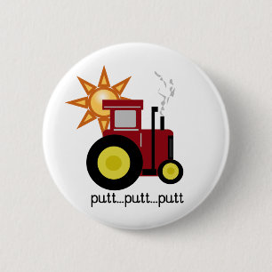 Red Farm Tractor T-shirts and Gifts 6 Cm Round Badge