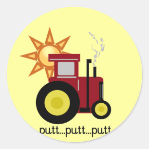 Red Farm Tractor T-shirts and Gifts Classic Round Sticker