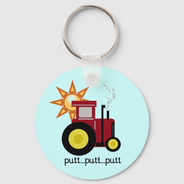 Red Farm Tractor T-shirts and Gifts Key Ring (Front)