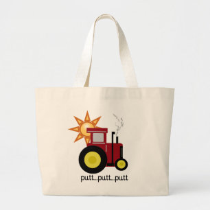 Red Farm Tractor T-shirts and Gifts Large Tote Bag