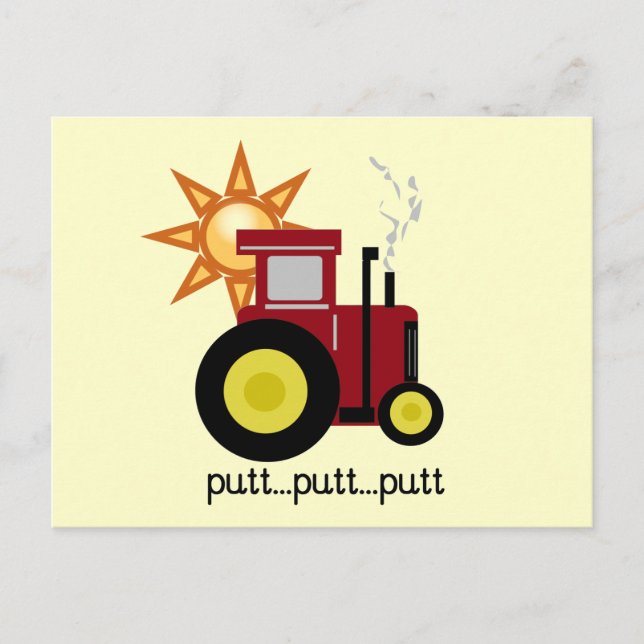 Red Farm Tractor T-shirts and Gifts Postcard (Front)