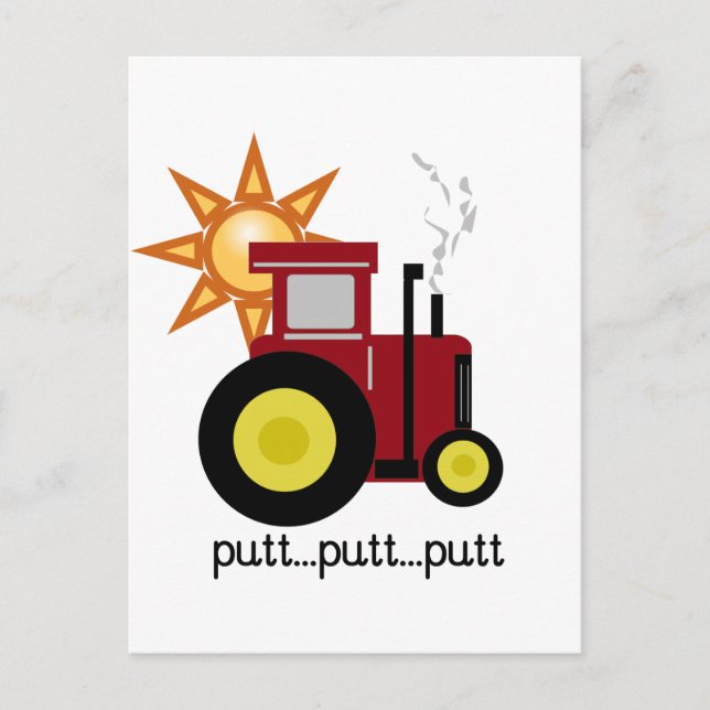 Red Farm Tractor T-shirts and Gifts Postcard (Front)