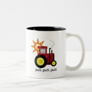 Red Farm Tractor T-shirts and Gifts Two-Tone Coffee Mug