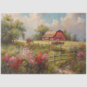 Red Farmhouse  Tissue Paper