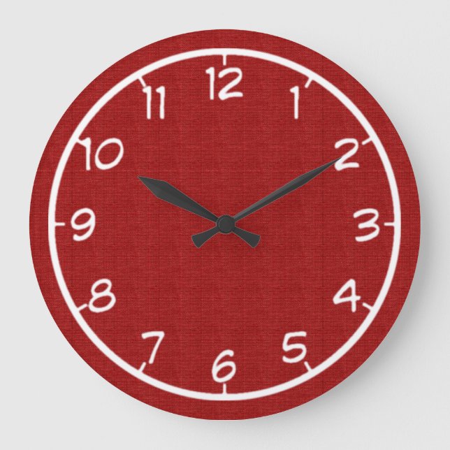 Red Faux Canvas Clock (Front)