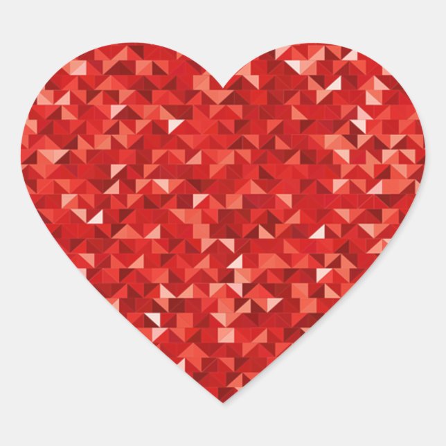 Red Faux Foil Heart Stickers (Front)