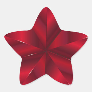Red Faux Foil Star Stickers