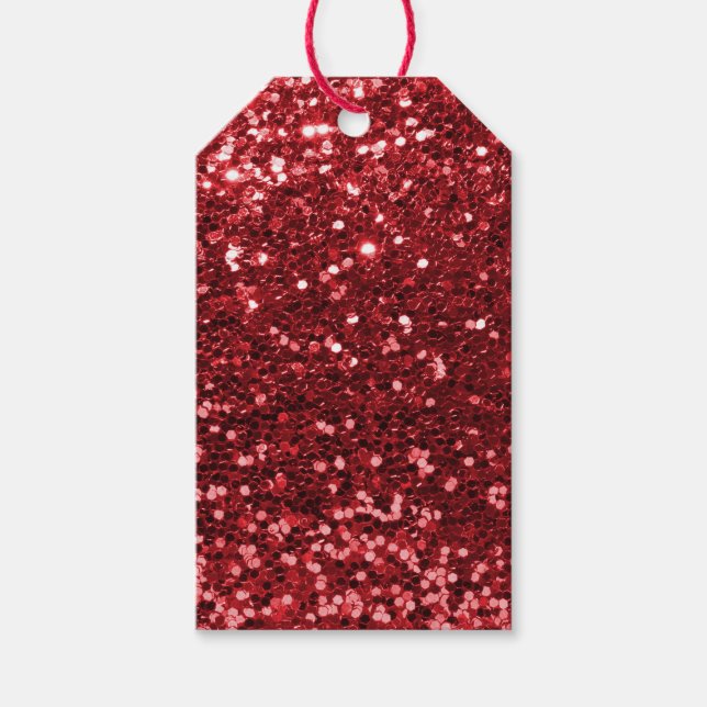 Red Faux Glitter Gift Tags (Front)