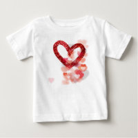 Red Faux Glitter Heart & Heart Clusters
