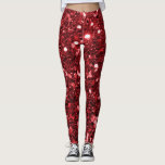 Red Faux Glitter Leggings<br><div class="desc">Glamourous large red faux glitter.
PLEASE NOTE:  These are flat printed graphics - no raised parts.</div>