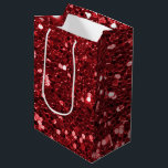 Red Faux Glitter Medium Gift Bag<br><div class="desc">Glamourous large red faux glitter.
PLEASE NOTE:  These are flat printed graphics - no raised parts.</div>