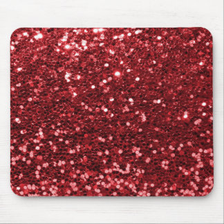 Red Faux Glitter Mouse Mat