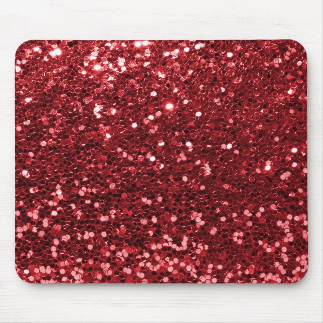 Red Faux Glitter Mouse Mat (Front)