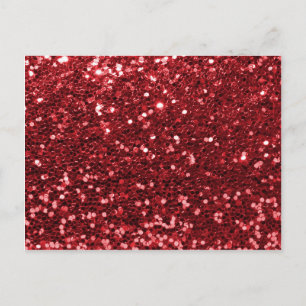 Red Faux Glitter Postcard