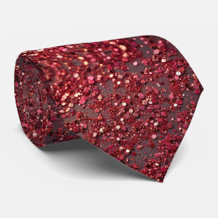 Red Faux Glitter + Silk Luxury Gentleman's Tie