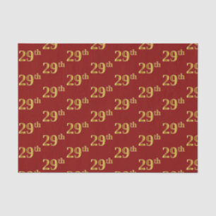 Red, Faux Gold 29th (Twenty-Ninth) Event Tissue Paper
