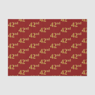 Red, Faux Gold 42nd (Forty-Second) Event Tissue Paper