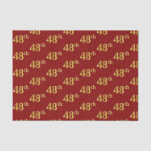 Red, Faux Gold 48th (Forty-Eighth) Event Tissue Paper