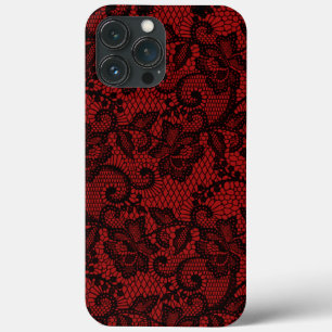 Red Faux Lace iPhone 13 Pro Max Case