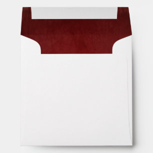 Red Faux Velvet Textured Look Lining Square Envelopes