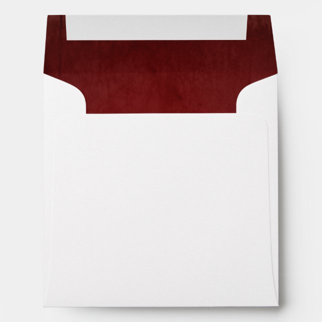 Red Faux Velvet Textured Look Lining Square Envelopes (Back (Bottom))