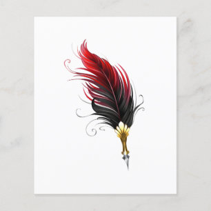 Red feather pen with gold nib