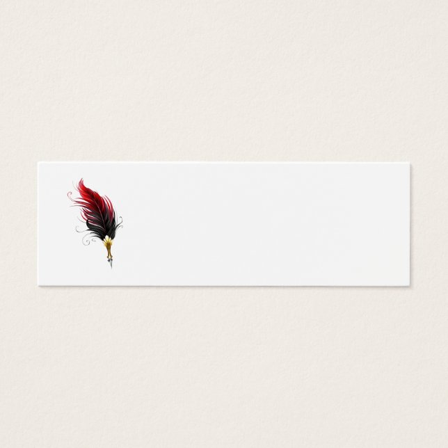 Red feather pen with gold nib (Front)