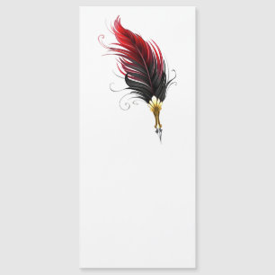 Red feather pen with gold nib