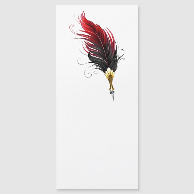 Red feather pen with gold nib (Front)