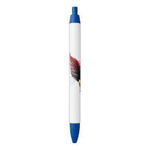 Red feather pen with gold nib
