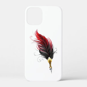 Red feather pen with gold nib iPhone 12 mini case