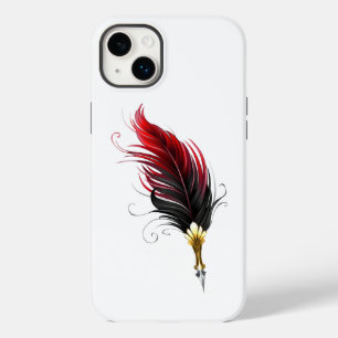 Red feather pen with gold nib Case-Mate iPhone 14 plus case