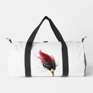 Red feather pen with gold nib duffle bag