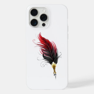 Red feather pen with gold nib iPhone 15 pro max case