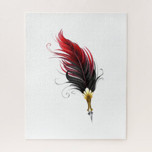 Red feather pen with gold nib jigsaw puzzle