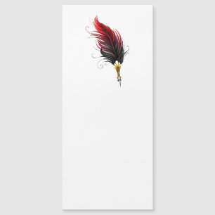 Red feather pen with gold nib magnetic invitation