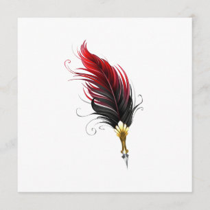 Red feather pen with gold nib programme