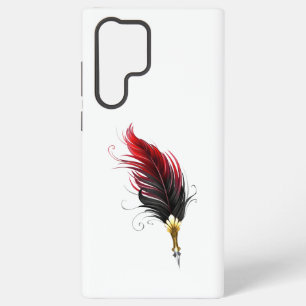 Red feather pen with gold nib samsung galaxy case